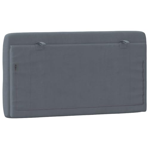 Wall-Mounted Headboard Cushion, 40.2-inch Velvet Upholstered Backrest Pillow for Single Bed, Removable Cover, Dark Grey Soft Reading Support for Bedroom Decor - size: 40.2 in