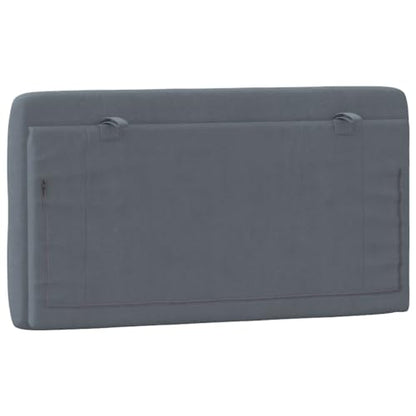 Wall-Mounted Headboard Cushion, 40.2-inch Velvet Upholstered Backrest Pillow for Single Bed, Removable Cover, Dark Grey Soft Reading Support for Bedroom Decor - size: 40.2 in