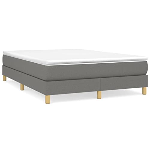 Full Size Upholstered Bed Frame, Modern Dark Gray Fabric Platform Bed with Durable Engineered Wood Support, Easy Assembly Foundation, Stylish Bedroom Furniture - size: Full