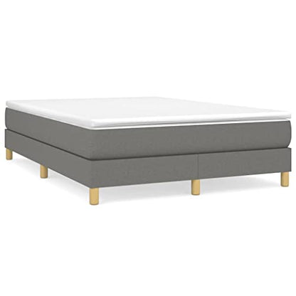 Full Size Upholstered Bed Frame, Modern Dark Gray Fabric Platform Bed with Durable Engineered Wood Support, Easy Assembly Foundation, Stylish Bedroom Furniture - size: Full