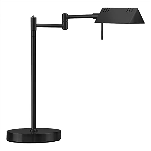 O'Bright LED Pharmacy Table Lamp, Full Range Dimming, 12W LED, 360 Degree Swing Arms, Desk, Reading, Craft, Work Lamp, ETL Tested, Black - color: Black