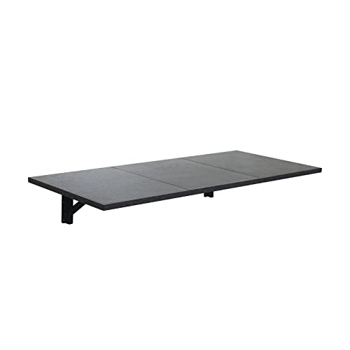 Folding Wall Desk, Wall Desk Fold Down Wall Mounted Desk for Small Space, Floating Desk, Black, 35.4 x 15.8 inch, Large