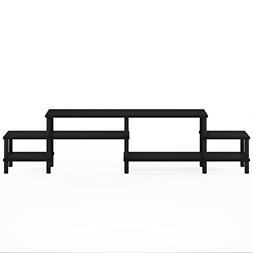 Furinno BESI TV Stand, No Tools Assembly Industrial Style Entertainment Center, TV Console for TV up to 46 Inch, for Living Room, Bedroom, Dark Oak - color: Dark Oak