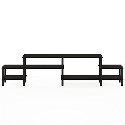 Furinno BESI TV Stand, No Tools Assembly Industrial Style Entertainment Center, TV Console for TV up to 46 Inch, for Living Room, Bedroom, Dark Oak - color: Dark Oak