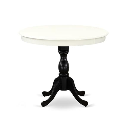 East West Furniture AMT-LBL-TP Antique Modern Kitchen Table - a Round Dining Table Top with Pedestal Base, 36x36 Inch, Multi-Color - color: Amt-lbl-tp