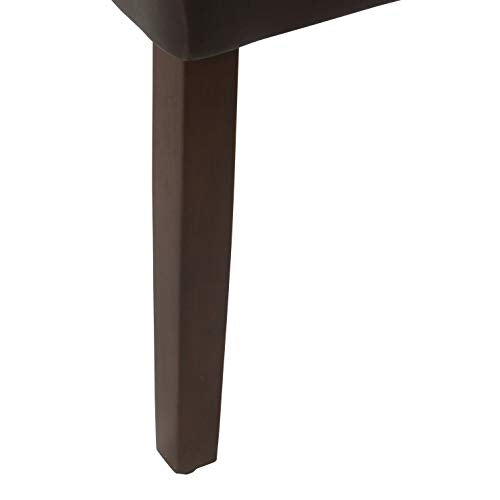 HomePop Parsons Upholstered Accent Dining Chair, Set of 2, Dark Brown Faux Leather - color: Dark Brown Faux, style: Pack of 2