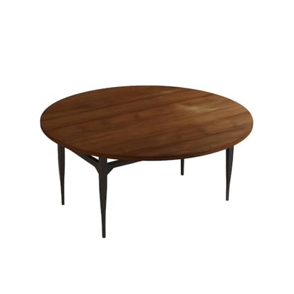 HIPIHOM Expandable Folding Dining Table Set, 55-Inch Round to Square Table, Metal Frame, for Dining Room or Apartment (Round Table) - color: Round Table
