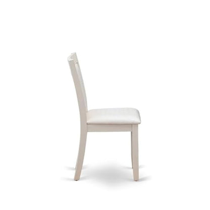 East West Furniture MZC0T01 Monza Parson Dining Chairs - Cream Linen Fabric Upholstered Chairs, Set of 2, Wirebrushed Linen White - color: Mzc0t01