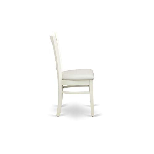 East West Furniture DLVA5-LWH-C 5 Piece Dining Table Set for 4 Includes a Round Kitchen Table with Dropleaf and 4 Linen Fabric Kitchen Dining Chairs, 42x42 Inch, Linen White - color: Dlva5-lwh-c