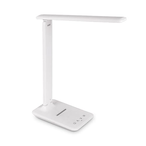 Eye Caring Table Lamp, 180 Adjustable Rotating Foldable Desk Lamp with USB C Charging Port, 5 Color Temperatures 5 Dimming Levels (White) - color: White
