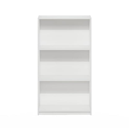 Furinno Basic Book Shelf, 3-Tier Modern Bookshelf, Bookcase with Open Shelves, 9.3 x 21.8 x 39.5, for Living Room, Bedroom, Home Office, White - color: White/White, size: 3-Tier