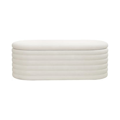 Storage Ottoman Bench 40 inch Upholstered Chenille Fabric Storage Bench for Bedroom End of Bed Stool Aesthetic Large Storag Ottoman for Living Room Entryway,Beige White | Chenille Fabric Storage Ottoman, End of Bed Stool,Large Bench Hidden Storage,No Asse