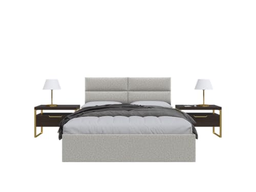 Vänt Wall Mounted Headboard Panels, Queen/Full, Faux Merino Wool Grey - color: Faux Merino Wool Grey, size: 30"