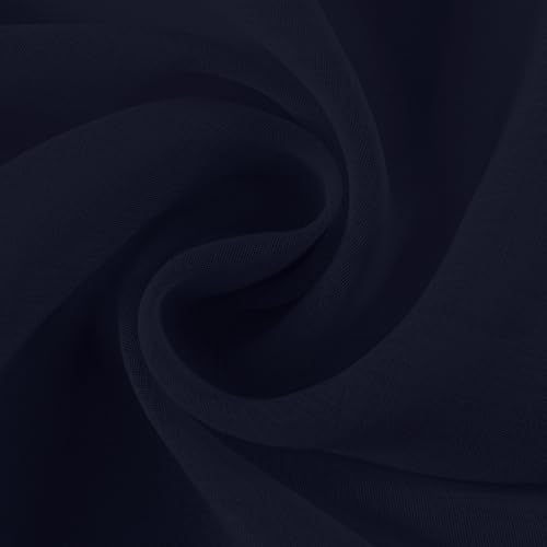CUCRAF Sheer Window Curtains for Bedroom Living Room 2 Panels Voile Neutral Curtains Semi Window Treatment Drapes Rod Pocket, Set of 2 (54 x 90 inches Long, Navy Blue) - color: Navy Blue, size: 54"W x 90"L (Pack of 2)