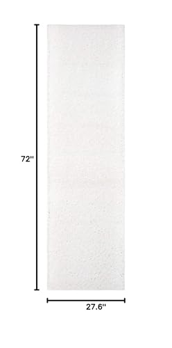 SAFAVIEH August Shag Collection Runner Rug - 2'3" x 6', White, Solid Design, Non-Shedding & Easy Care, 1.2-inch Thick Ideal for High Traffic Areas in Living Room, Bedroom (AUG900A) - color: White, size: 2'3" x 6' (Runner)