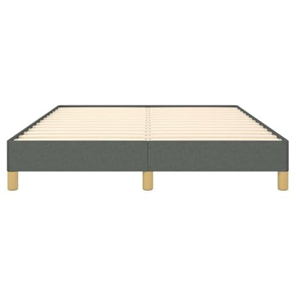 Queen Size Bed Frame, Upholstered Platform Bed with Breathable Fabric, Sturdy Engineered Wood Base, Low Profile Modern Bedroom Furniture, Dark Grey - color: Dark Gray, size: Queen & 9.8"