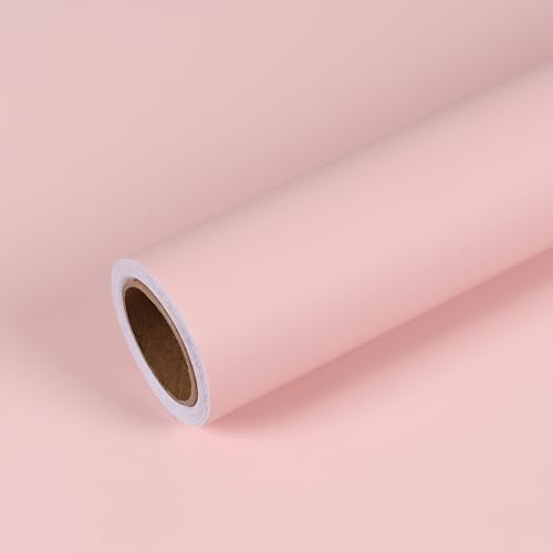 VEELIKE Light Pink Wallpaper Stick and Peel Thick Pink Contact Paper for Cabinets Drawers Shelves Classroom 15.7''x118'' Self Adhesive Waterproof Vinyl Girly Wallpaper for Bedroom Nursery Bathroom - color: Light Pink, size: 15.7" x 118"