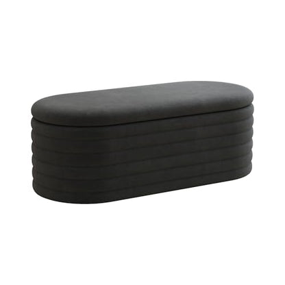 Storage Ottoman Bench 40 inch Upholstered Chenille Fabric Storage Bench for Bedroom End of Bed Stool Aesthetic Large Storag Ottoman for Living Room Entryway,Black | Chenille Fabric Storage Ottoman, End of Bed Stool,Large Bench Hidden Storage,No Assembly,f