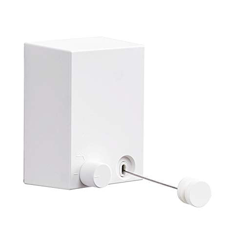 Retractable Clothesline ABS case+Aluminum Dryer with Adjustable Stainless Steel Rope String Hotel Style Heavy Duty, Wall Mounted Method, 13.8 Feets,White - size: Single Rope, style: White