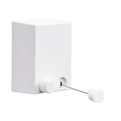 Retractable Clothesline ABS case+Aluminum Dryer with Adjustable Stainless Steel Rope String Hotel Style Heavy Duty, Wall Mounted Method, 13.8 Feets,White - size: Single Rope, style: White