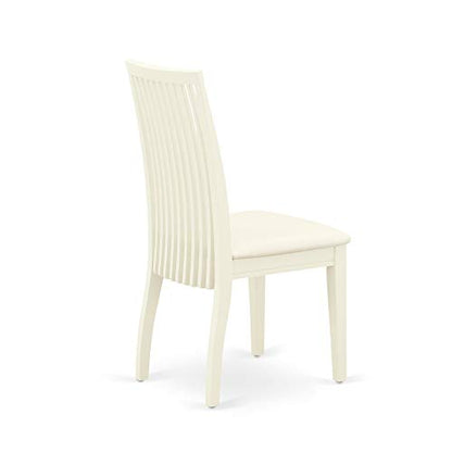 East West Furniture ANIP5-LWH-C 5 Piece Kitchen Table & Chairs Set Includes a Round Dining Room Table with Pedestal and 4 Linen Fabric Upholstered Chairs, 36x36 Inch, Linen White - color: Anip5-lwh-c