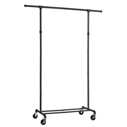 FOUCSSOMEI Clothing Rack with Wheels, Heavy Duty Clothes Rack, Rolling Garment Rack, Metal Clothing Hanger Rack, Closet Organizer, for Bedroom Living Room, Yard Sales, Commercial Grade, Black - size: Single Rod