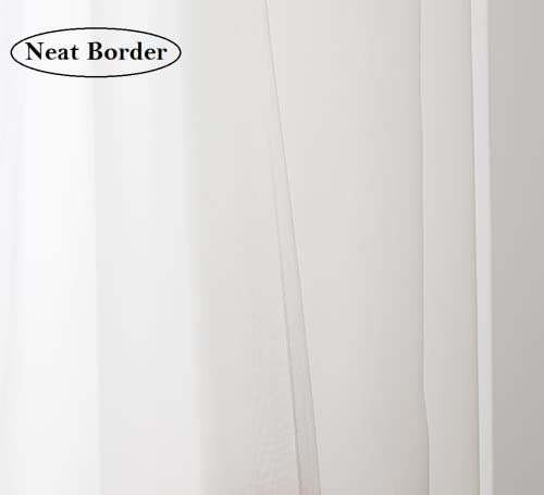 PI Beige Sheer Tier Curtains 36 Inches Length with Ring Top,Small Polyester Café Curtains See Through Translucent Voile for Kitchen/Bathroom/Farmhouse/Basement 2 Panels(Beige,W42XL36) - color: Beige, size: 42"W x 36"L (Pack of 2)