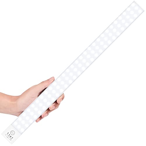 BLS 84 LED Closet Lights - Battery Powered, Super Bright Under Cabinet Lighting with Motion Sensor, Wireless, 3200mah Rechargeable Battery, 120 Days Run Time - color: 5500K Daylight White-17 inches-1 Pack