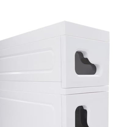 3 Tiers Slim Bathroom Storage Cabinet, 15.7" L X 6.3" W X 29.9" H Slim Rolling Cart, 66.14 Lbs Load-Bearing Capacity Narrow Storage Cabinet for Living Room, Kitchen, Bathroom, Office - size: 15.7" L X 6.3" W X 29.9" H