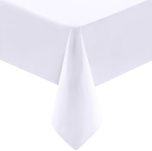 Utopia Kitchen Rectangle Table Cloth 1 Pack [60x102 Inches, White] | Tablecloth Machine Washable, Polyester Table Cover for Dining, Buffet Parties, Picnics, Events, Weddings and Restaurants - color: White, size: 1 Pack 60x102 Inch Tablecloth