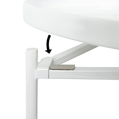 Kate and Laurel Ulani Modern Nesting Side Table, Set of 2, White, Sophisticated Glam End Tables for Storage and Display - color: White