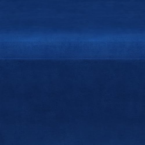 SIMPLIHOME Milltown 27" Wide Velvet Rectangle Ottoman in Blue | Blue, contemporary velvet ottoman with a cushioned seat for extra seating in the bedroom; footstool, footrest or pouf. - color: Blue, style: Small Ottoman Bench