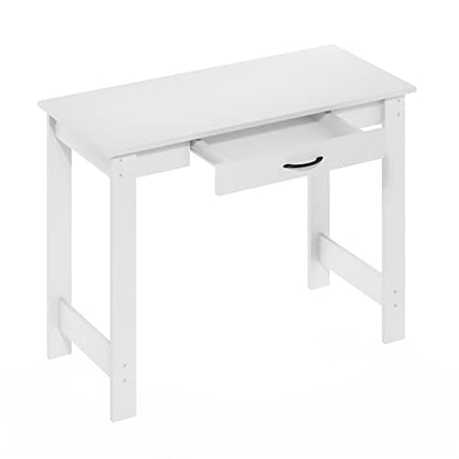 39.2 Wide Gaming Desk with Drawer, Computer Desk with H-Legs, Office Desk, Writing Desk, Desk for Study Room, Dorm, Home Office, Bedroom, White - color: White