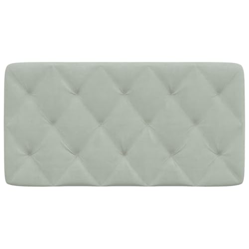 Velvet Headboard Cushion 39.4 Inch Wall Mounted Upholstered Bed Backrest Pillow for Reading Reading Support Light Gray