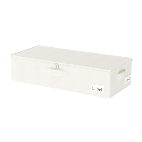 Yawinhe 27L UnderBed Storage Containers,1 Pack Closet Organizers,Beige | Blanket Storage Bags with Clear Window and 4 Handles; Foldable Underbed Bins Containers with Clear Window for Beddin - color: Beige, size: 23.6x11.8x6in/1-Pack
