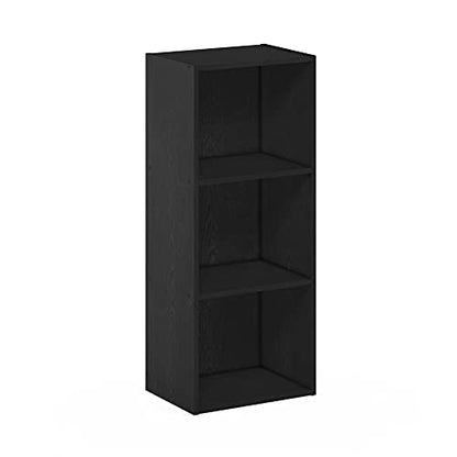 Furinno LUDER Book Shelf, 3-Cube Bookshelf, Bookcase with Open Shelves, 9.3 x 12 x 31.5, Easy Assembly, for Living Room, Bedroom, Home Office, Blackwood - color: Blackwood, size: 3-Tier Cube