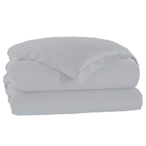 Charlotte 1 Piece Duvet Cover 100% Egyptian Cotton Breathable, Soft Duvet Cover Set with Zipper & Corner Ties Quilt Cover Sateen Weave Durable Duvet - King/Cal King (Silver) - color: Silver, size: 1 Pc Duvet - King / Cal King