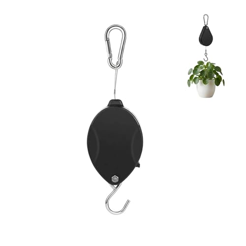 Retractable Plant Hanger, Plant Pulleys for Hanging Plants Heavy Duty | Pull Down, Adjustable, Upgraded, to Raise and Lower, Outdoor, Garden, Baskets, Pots, Birds Feeder