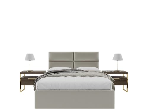 Vänt Wall Mounted Headboard Panels, Queen/Full, Metallic Neutral Champagne - color: Metallic Champagne, size: 30"