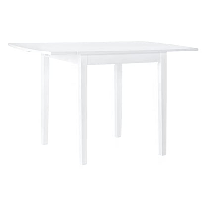 Linon Torino White 30" Square Drop Leaf Table - 30" X 48" Fully Extended - color: White