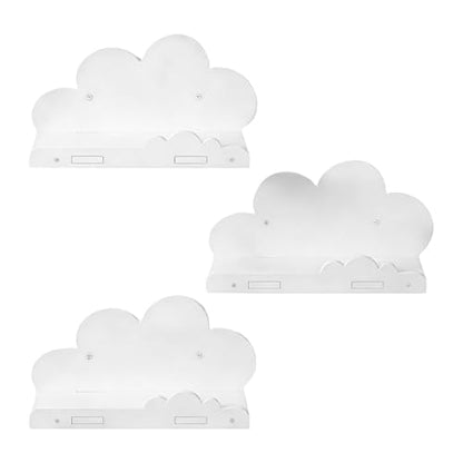 White Floating Shelves 3 Pieces 29.5x9.4x15cm Wall Mounted Floating Decor | Nursery Wall Decor for Girls Room Bathroom Home Playroom Dorm Apartment Office