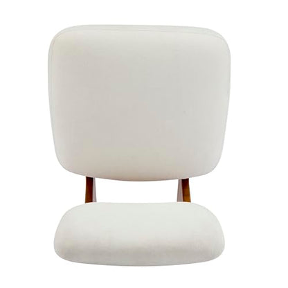 Christopher Knight Home Mores Low Profile Accent Chair Set of 2, Modern Living Room Armless Lounge Chair, Fabric Comfy Reading Chair for Bedroom, Wooden Frame and Thick Padded Seat, Beige + Natural - color: Beige + Natural