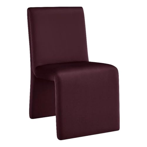 Modway Emory Upholstered Dining Side Chair in Mulberry - Single Armless Slipper Chair - Padded Performance Velvet Accent for Dining Room, Kitchen - color: Mulberry