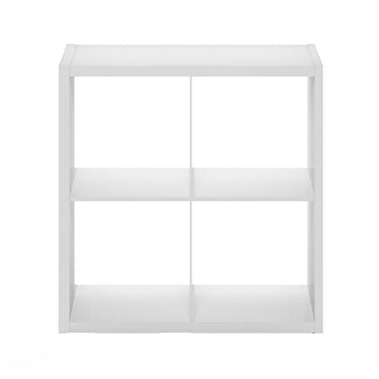 Furinno Cubicle Book Shelf, 4-Cube Bookshelf, Extra Thick Frame Reversible Bookcase with Open Back, 14.6 x 30 x 30, for Living Room, Bedroom, Home Office, Plain White - color: Plain White, size: 4-Cube
