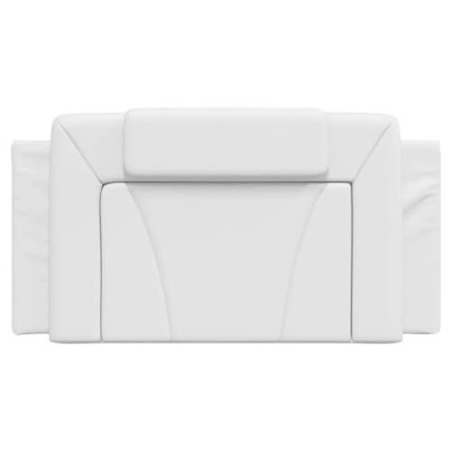 Viana 39.4 Inch Faux Leather Headboard Cushion, Upholstered Wall Mounted Bed Backrest Pillow for Twin Bed, White - color: White, size: 39.4 inch headboard