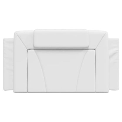 Viana 39.4 Inch Faux Leather Headboard Cushion, Upholstered Wall Mounted Bed Backrest Pillow for Twin Bed, White - color: White, size: 39.4 inch headboard