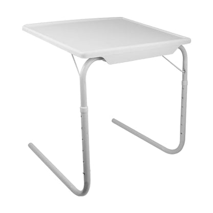 Height Adjustable Folding TV Tray Table, 6 Positions, 20x15in | 52-72cm Height Range, 3 Tilt Angles 30/60/90°, Max 10kg Load, Tool-Free Assembly, Dorm, Bedroom, Office