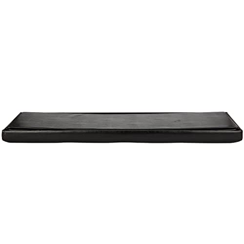 Simplify Faux Leather Folding Storage Ottoman | Triple | Collapsible | Tufted Padded Seating | Foot Rest | Bench | Toy Box | Black - color: Black, size: 15"D x 44"W x 15"H