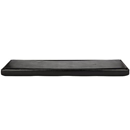 Simplify Faux Leather Folding Storage Ottoman | Triple | Collapsible | Tufted Padded Seating | Foot Rest | Bench | Toy Box | Black - color: Black, size: 15"D x 44"W x 15"H