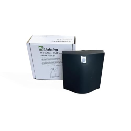 LED Wall Sconce, 9W 600LM Black Mini Square, Emergency Battery | Outdoor Wall Light, Indoor, 120 To 277V With Photocell, IP65 Weatherproof Aluminum Housing, Surface Mount Design, 90 Mins - color: Black, size: 1